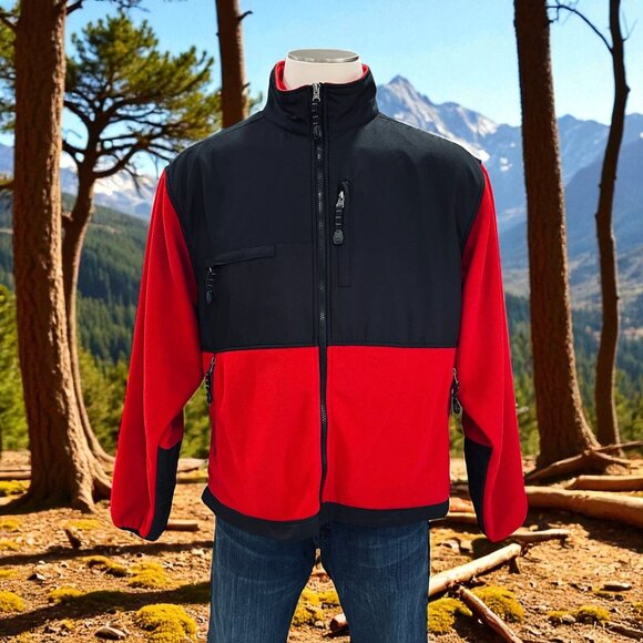 Colorado Timberline Red Black Fleece Jacket Large Softshell Outdoor Toro Work - Picture 1 of 12